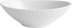 Plissé skål oval hvid - 16 cm