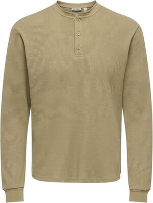 ONSTOBIE REG LS HENLEY TEE NOOS