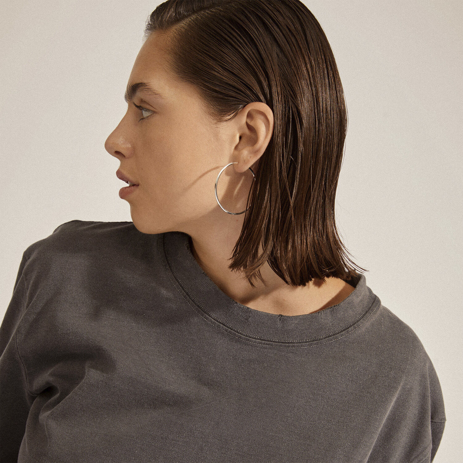 APRIL recycled medium hoop &oslash;reringe s&oslash;lvbelagt