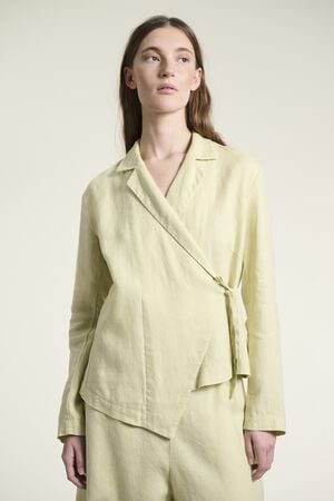 Lazy linen asymmetrisk jakke