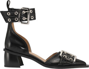Chunky Buckle Open Cut Pump Naplack