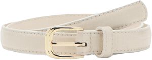 Thin faux crocodile leather belt