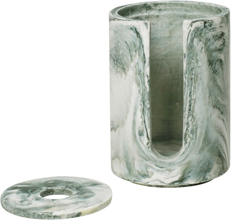 Mist Cotton Pad Holder - Emerald Off-white