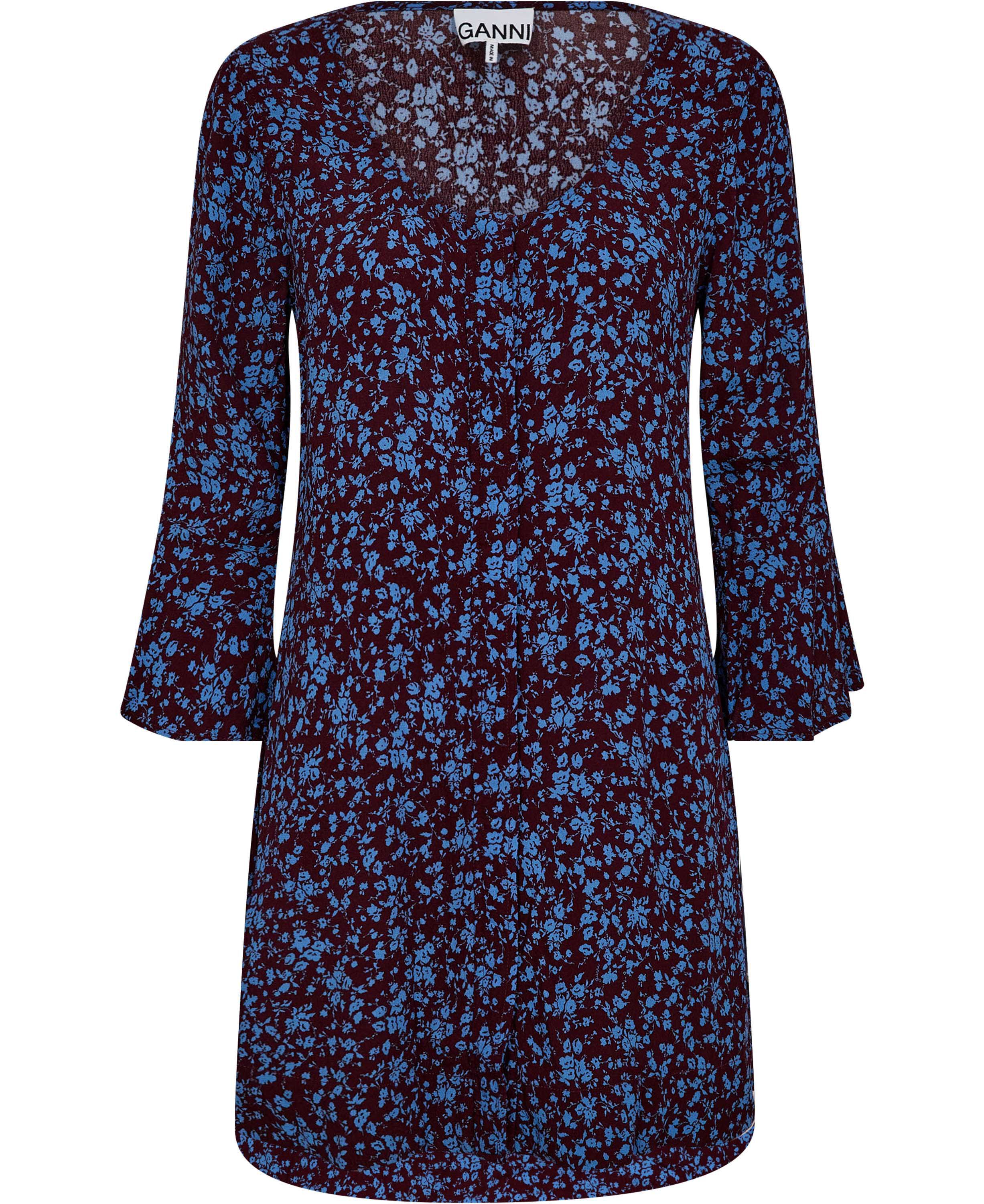 Printed Crepe U-neck Mini Dress