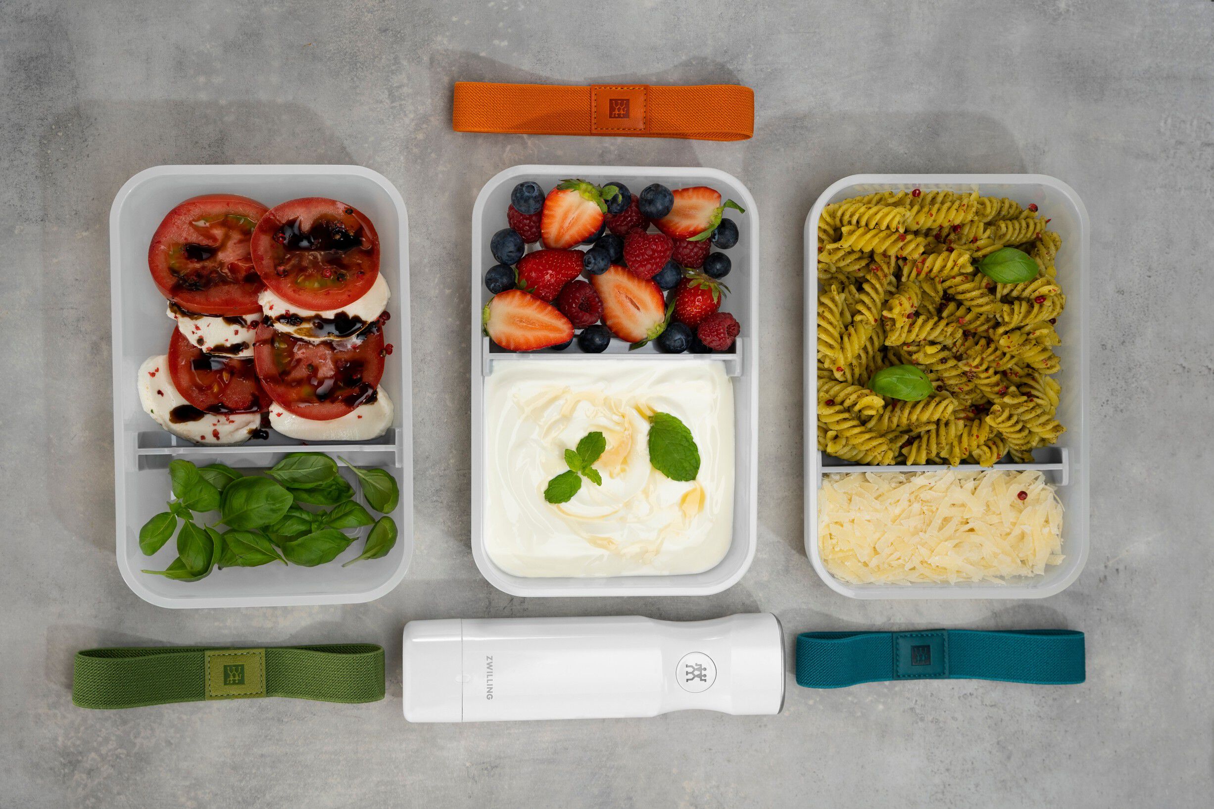 Fresh & Save Vakuummadkasse s&aelig;t, L flad / 6-dele, Plastik, S