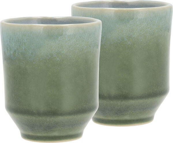 Krus Styles 0,18 liter 2 stk. Grøn/Blå Stentøj