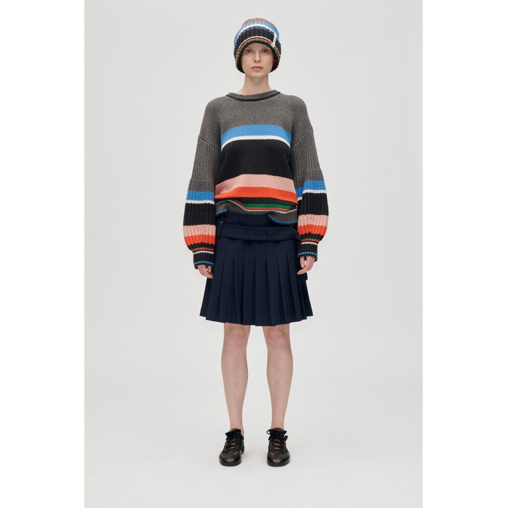 2421 Chunky Cotton Wool, Crewneck Chunky Sleeve Sweater