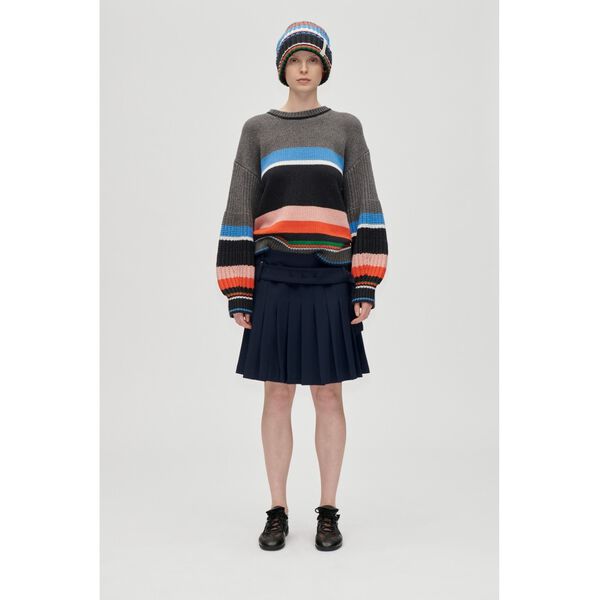 2421 Chunky Cotton Wool, Crewneck Chunky Sleeve Sweater