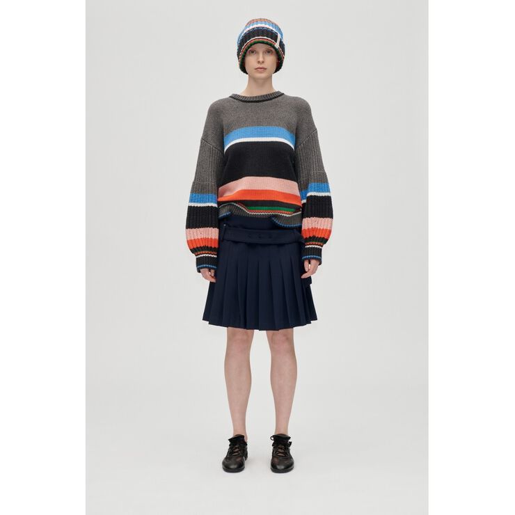 2421 Chunky Cotton Wool, Crewneck Chunky Sleeve Sweater