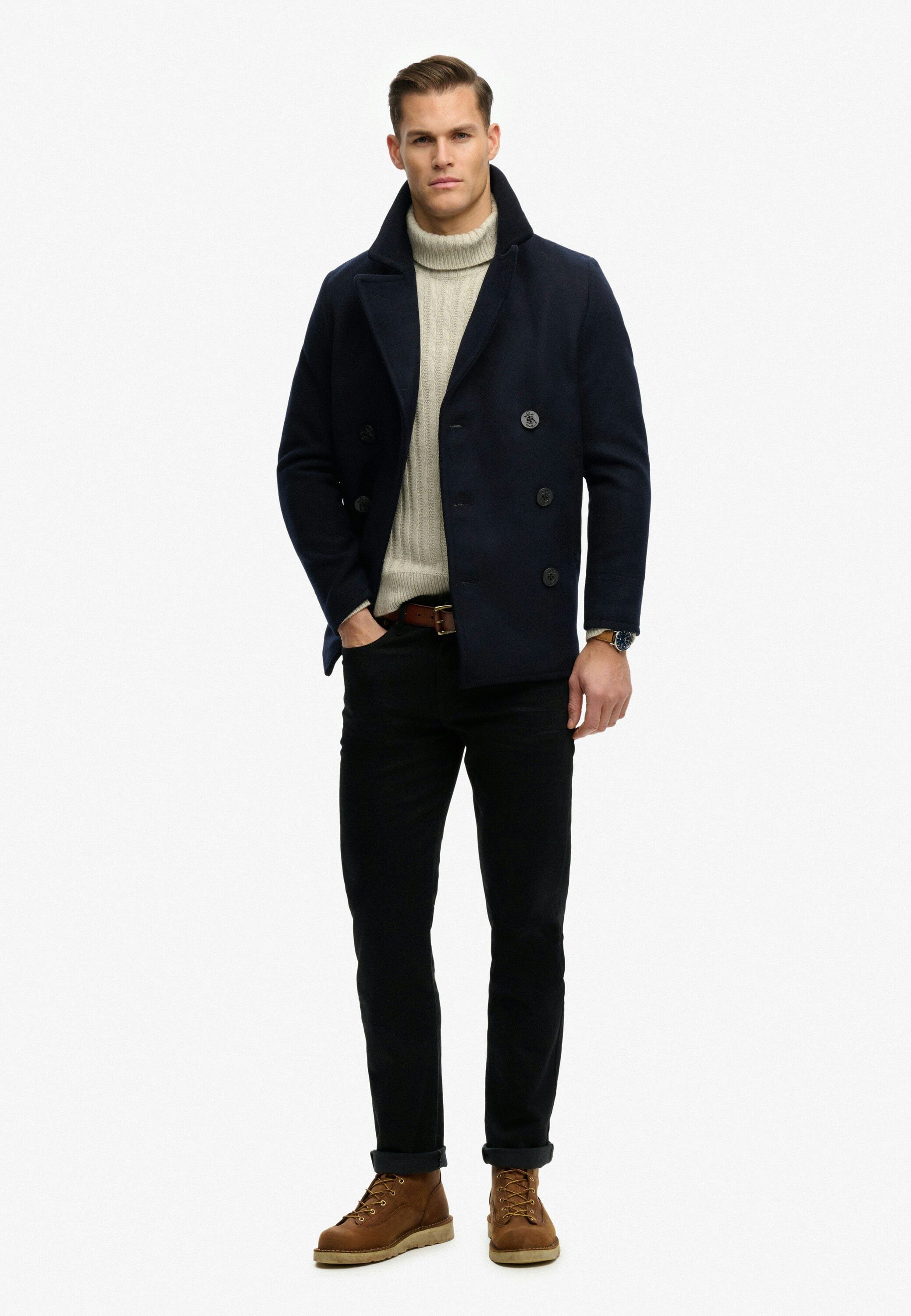 MERCHANT WOOL BLEND PEA COAT