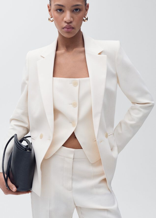 Suit waistcoat with open back