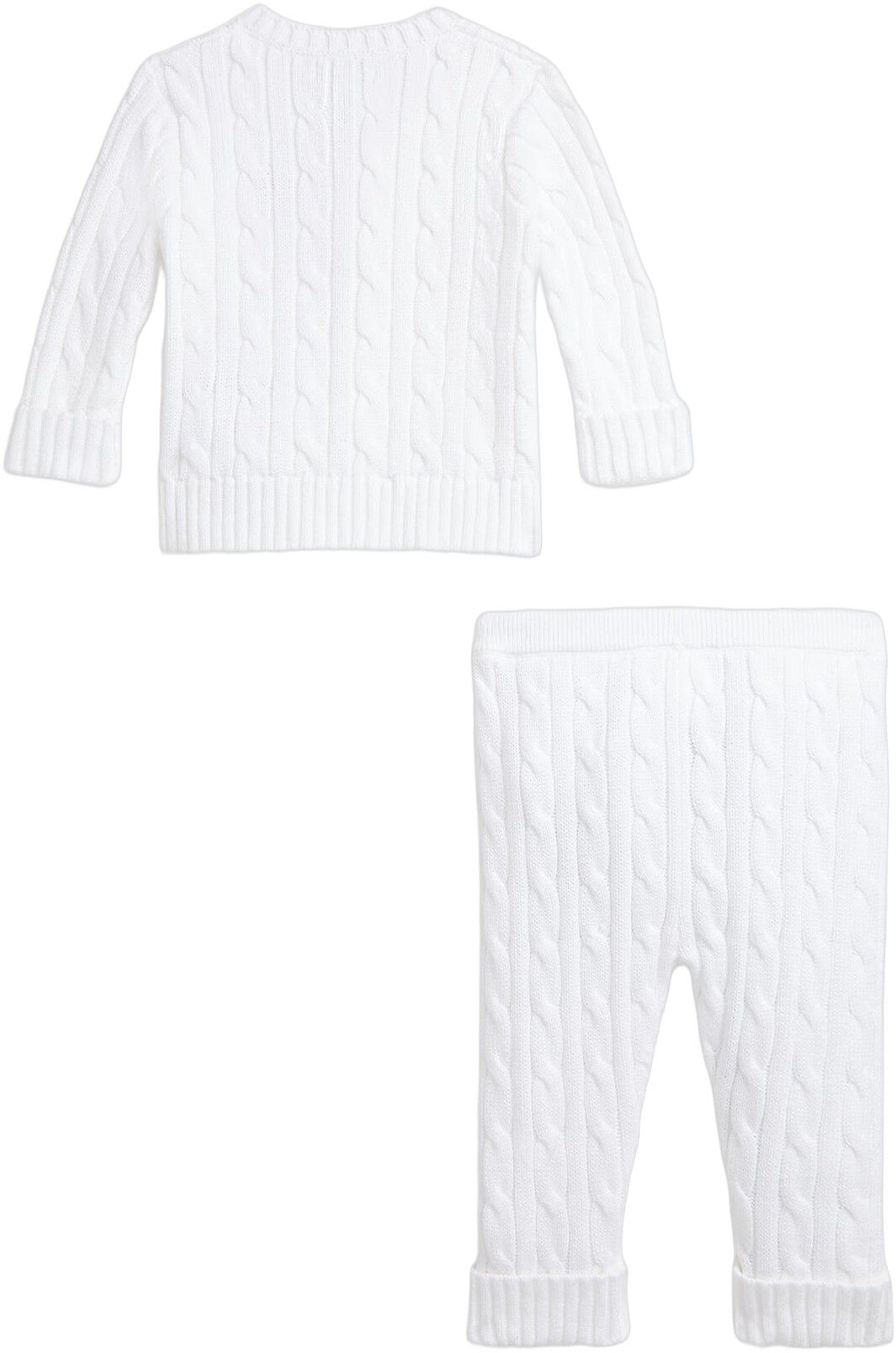 Cable-Knit Cotton Cardigan & Pant Set