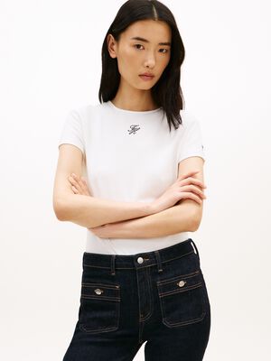 Textured Logo Slim Jersey T-Shirt