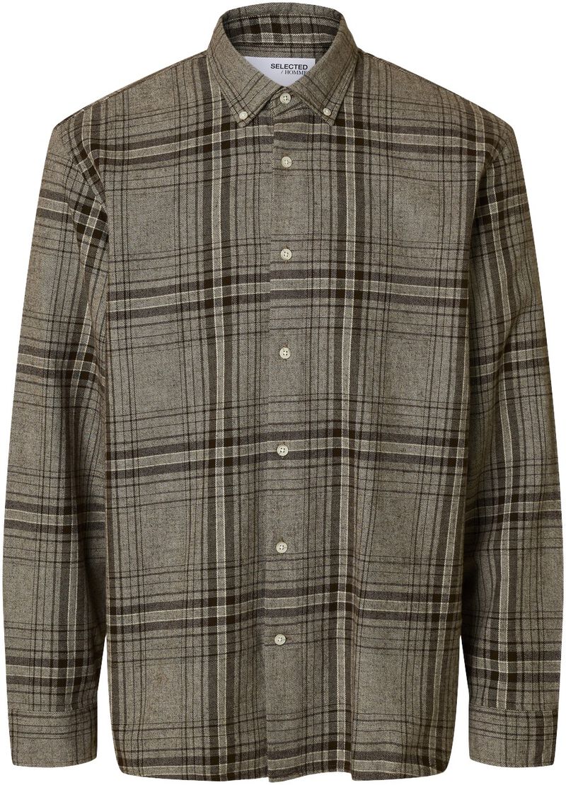 Slhregnoah Mix Bdwn Ls Shirt Camp