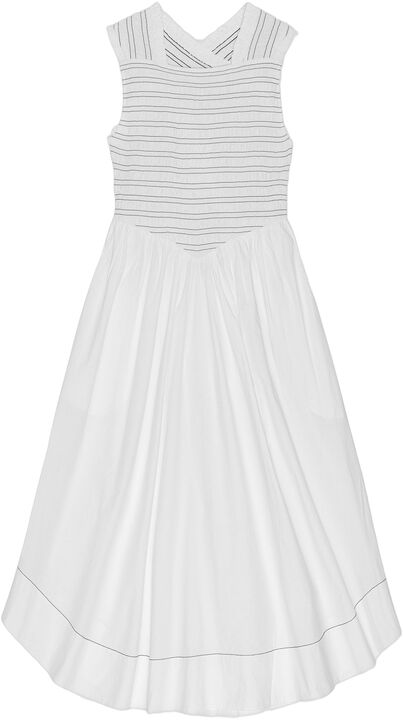 Washed Stretch Cotton Smock Midi St