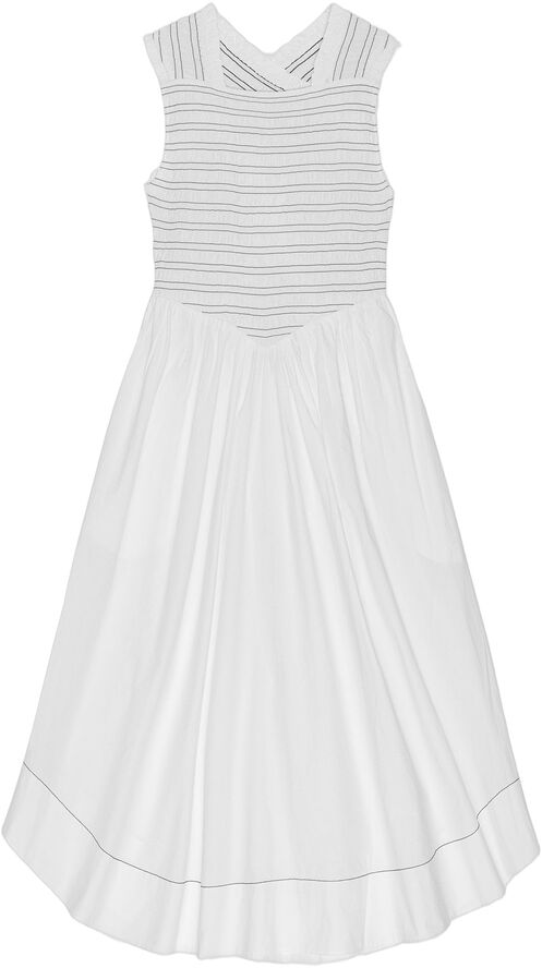 Washed Stretch Cotton Smock Midi St