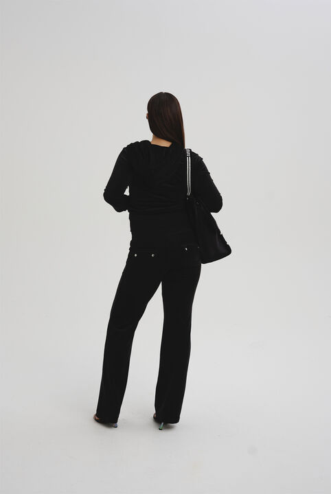 Del Ray Classic Velour Pant Pocket Design