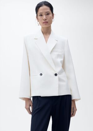 Contrast double-breasted blazer