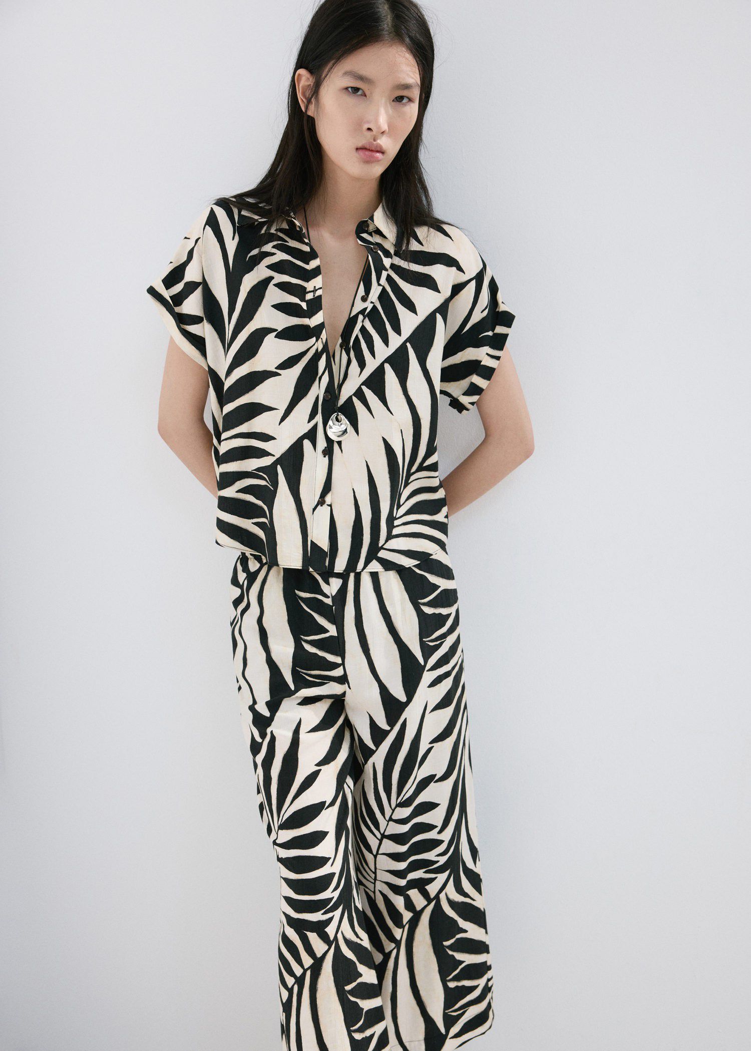 Tropical print trousers