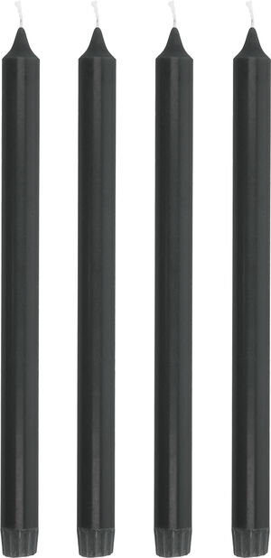 Kronelys Aia 30 cm 4 stk. Sort Stearin
