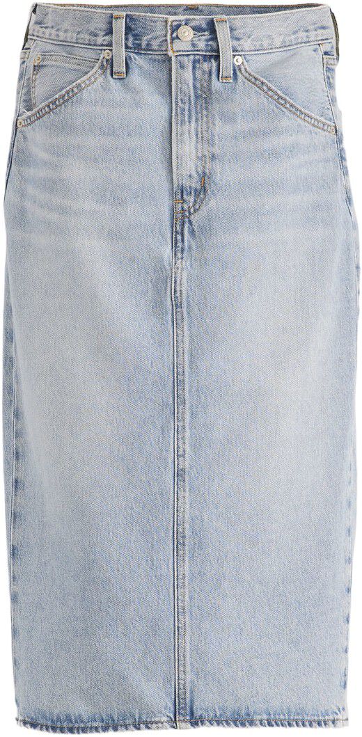 High Rise Back Slit Skirt