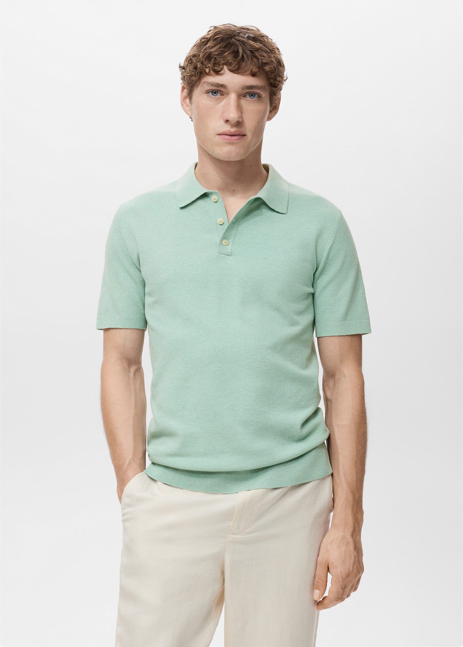 Fine-knit cotton polo shirt