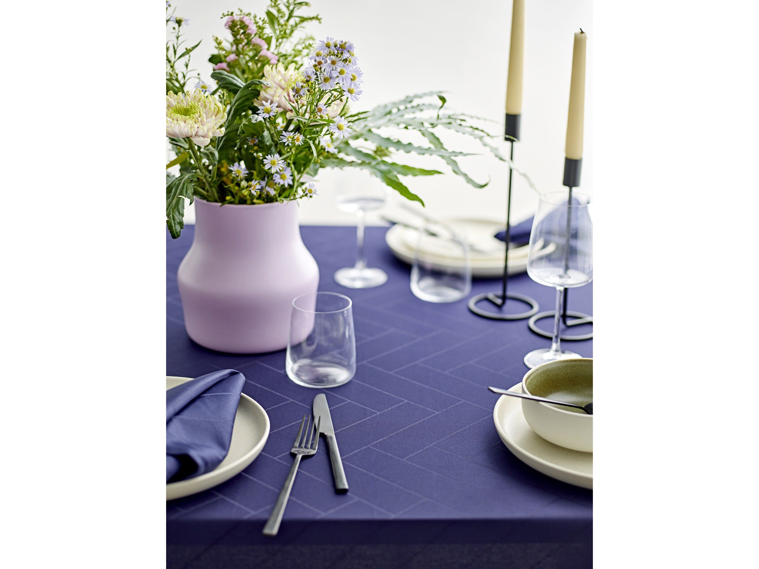 Dug Tiles Damask Indigo