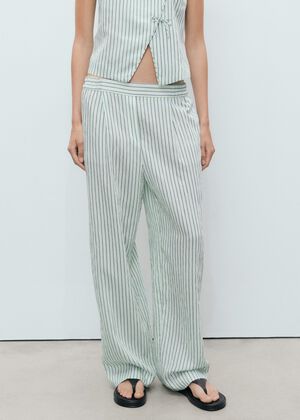 Low-rise striped pants