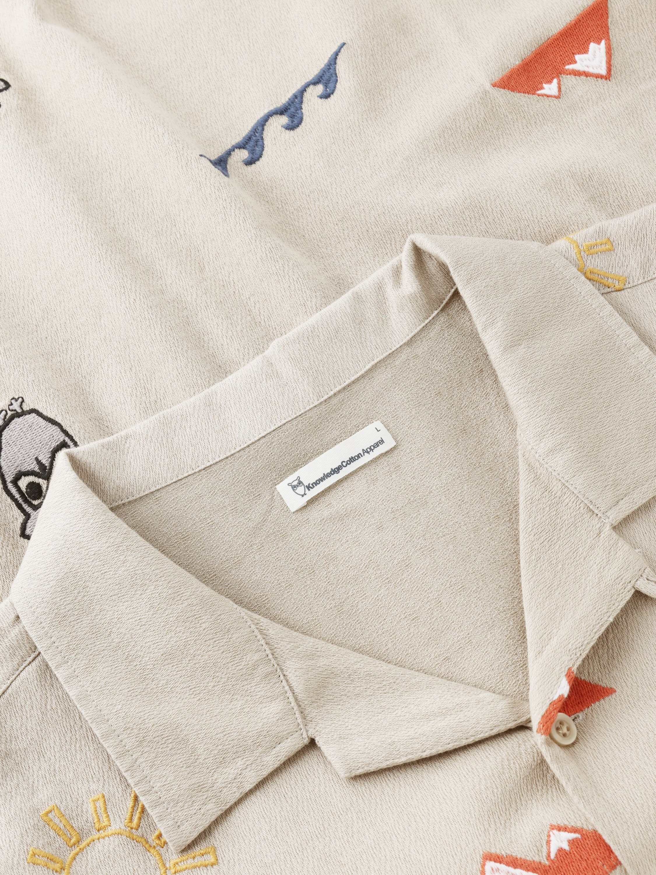 Relaxed embroidery short sleeve shirt