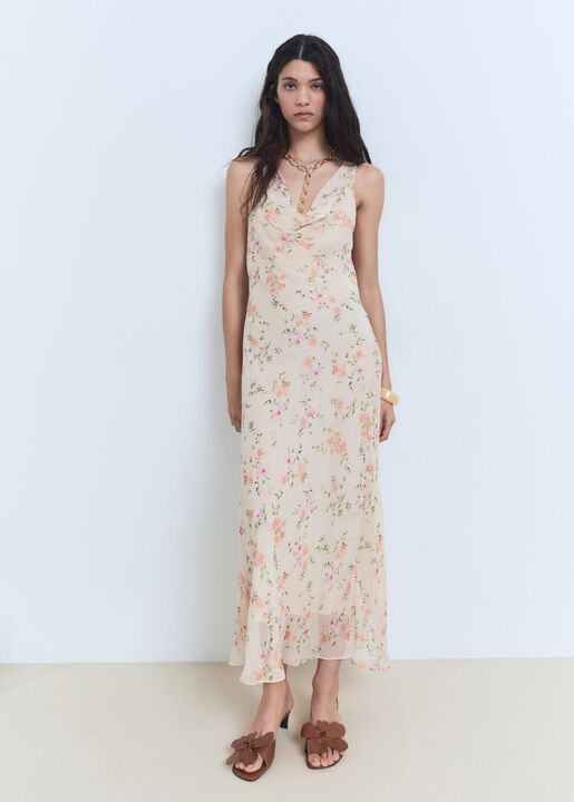 Draped floral dress