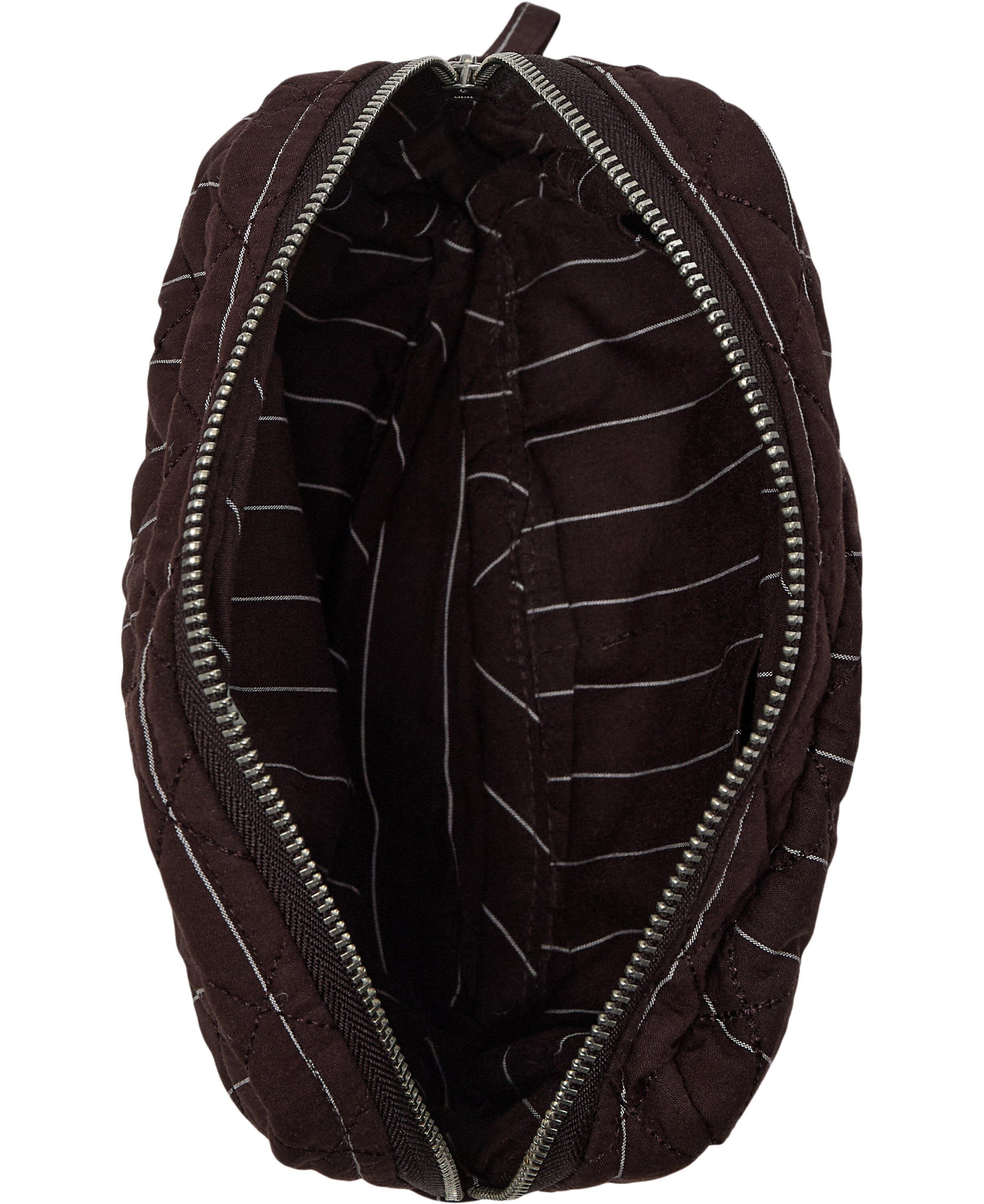 Make Up Bag, Quilted - Cotton Poplin YD Mini Black Coffee St
