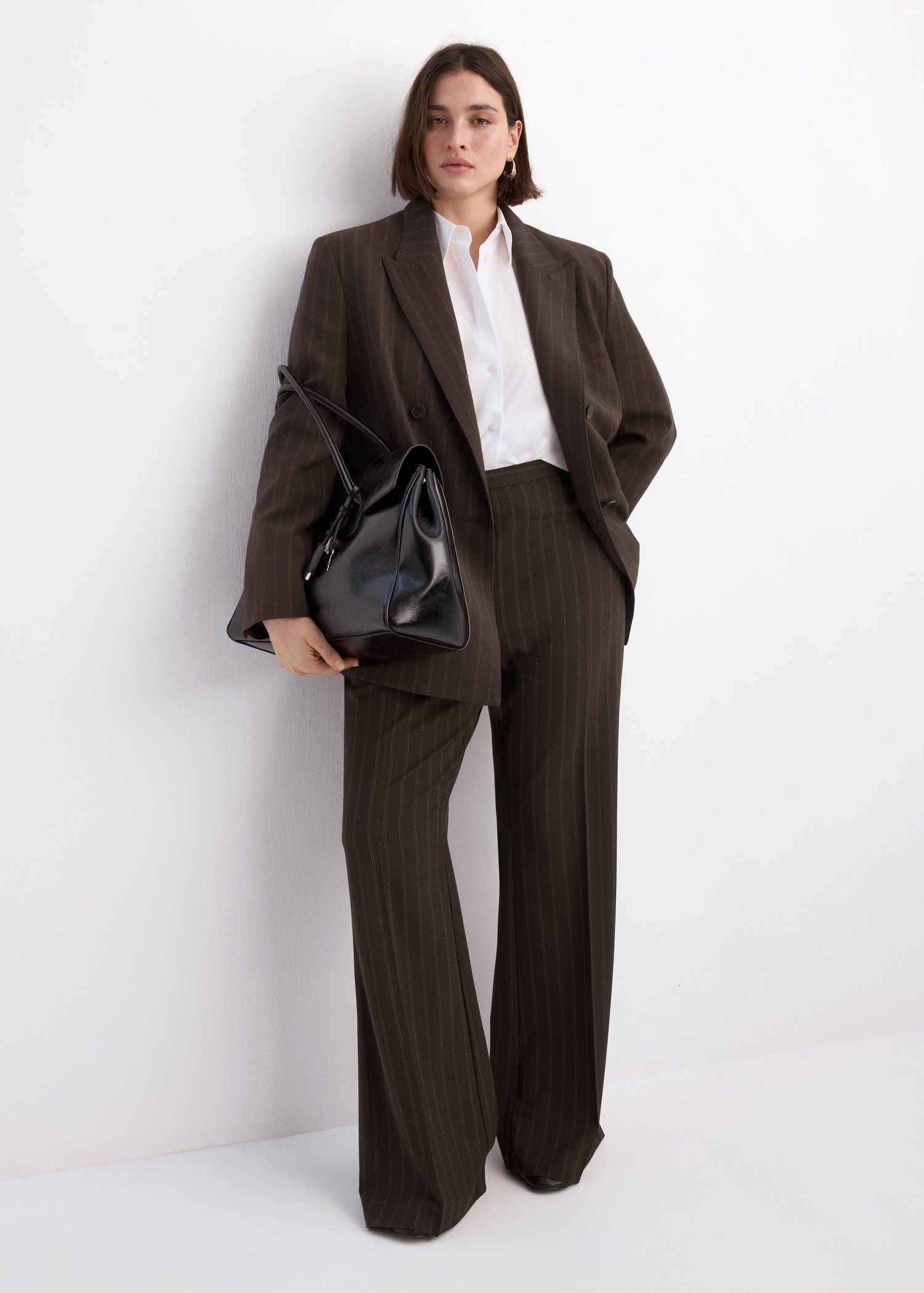Pinstripe suit trousers