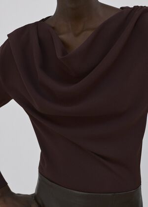 Blouse with asymmetrical neckline