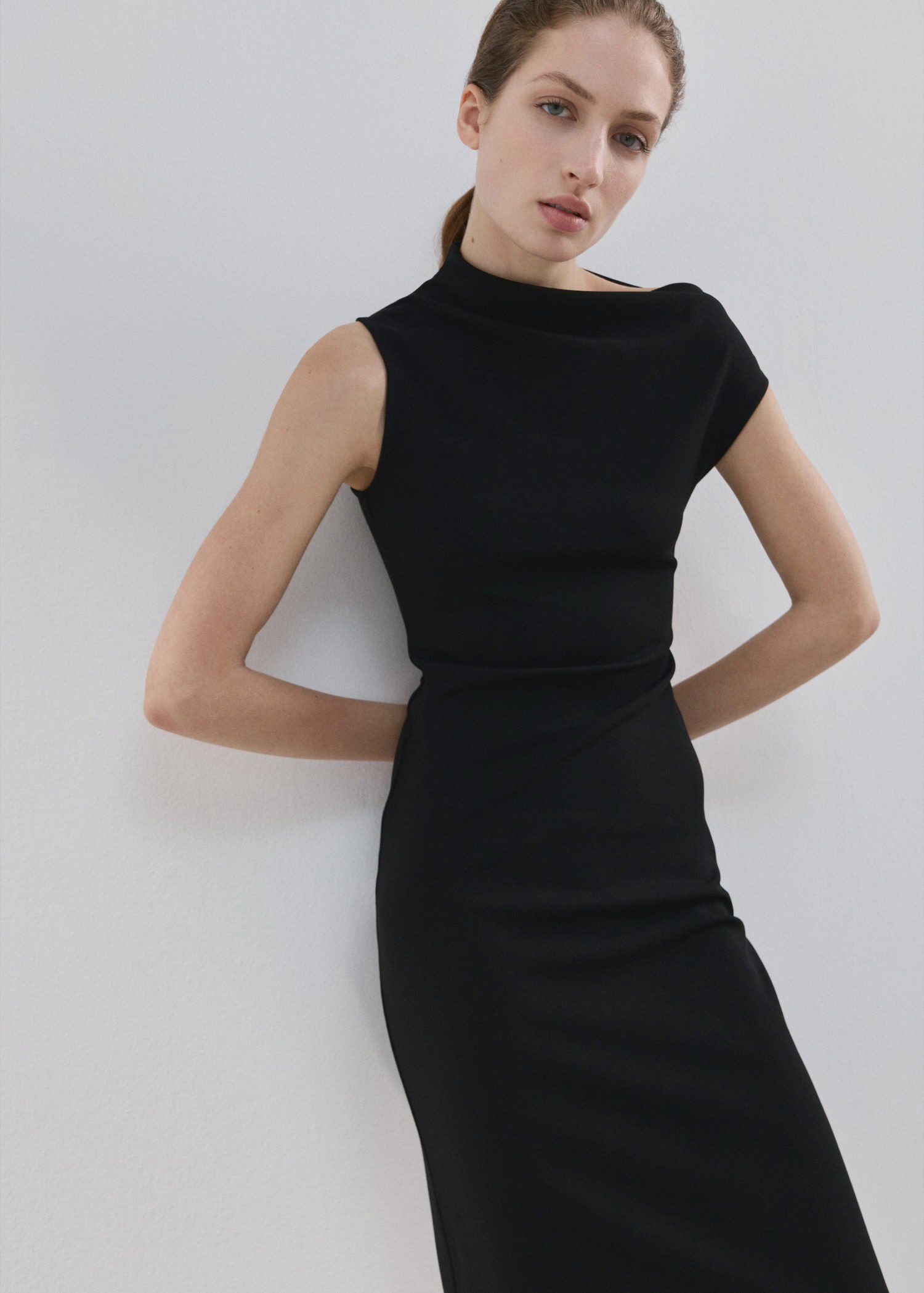 Asymmetrical midi-dress