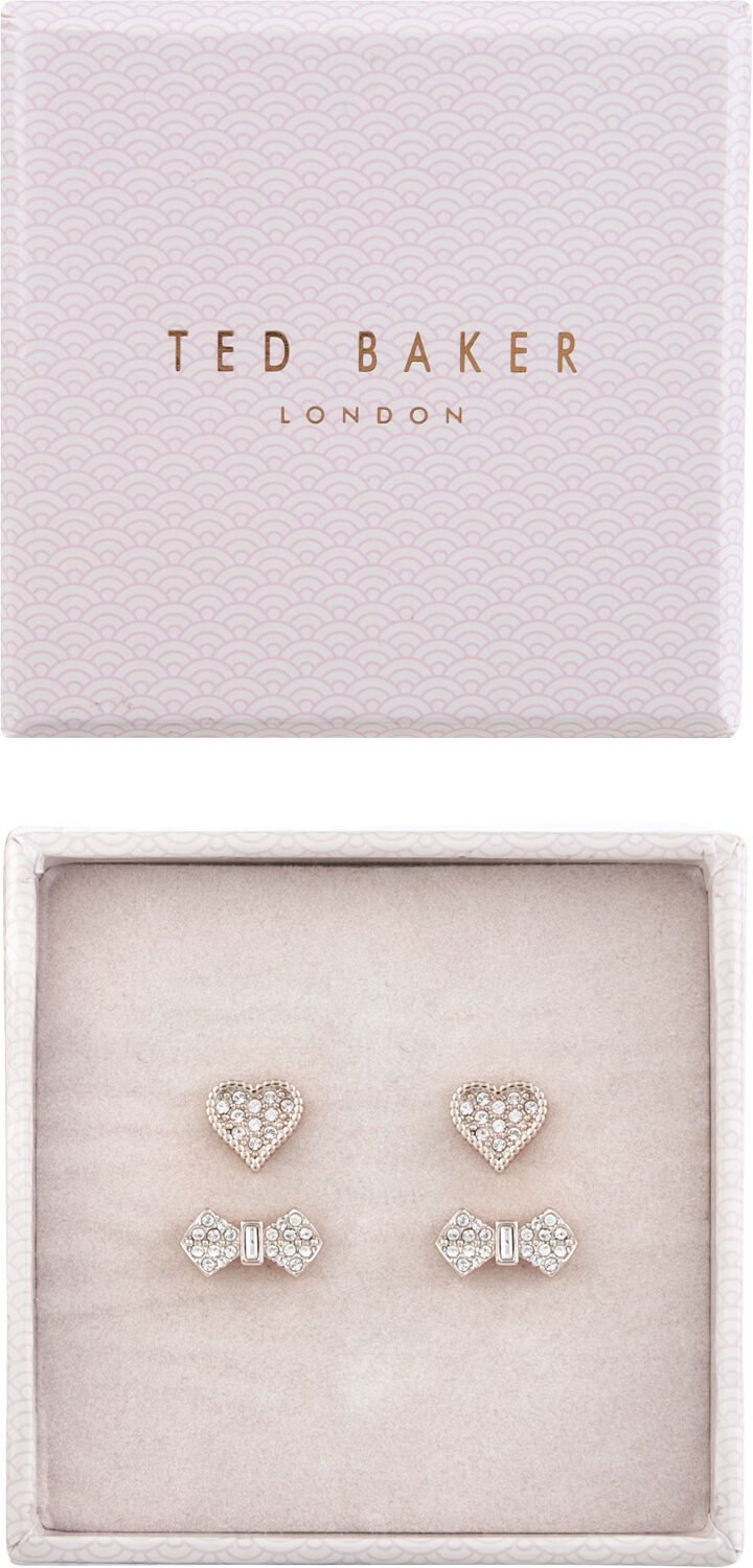 TEXHA: PAVE HEART/BOW EARRING GIFT