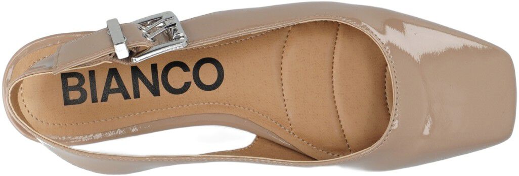 BIAROSE Karr&eacute; Flat Buckle Slingback Faux Leather