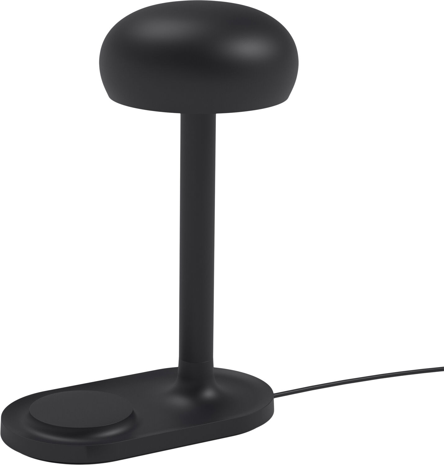 Emendo lampe med Qi tr&aring;dl&oslash;s oplader Black