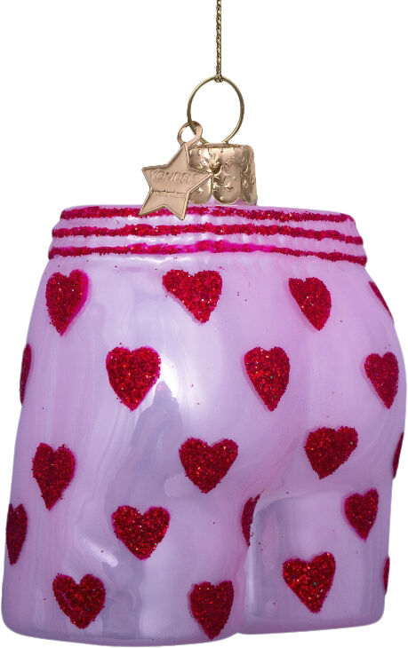 Ornament glas lyser&oslash;de boxershorts H7,5cm