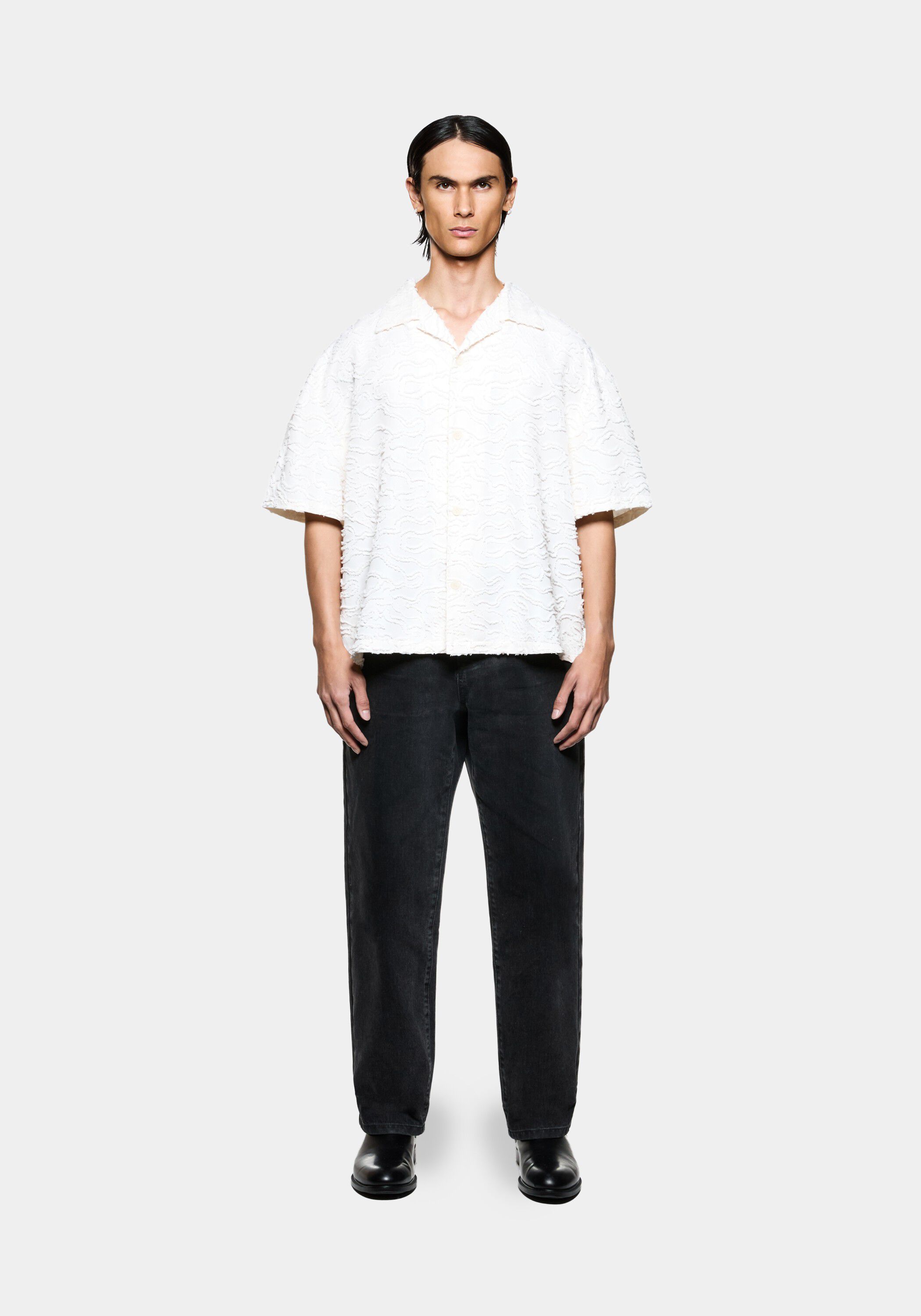 JACQUARD FRINGE VACATION SHIRT