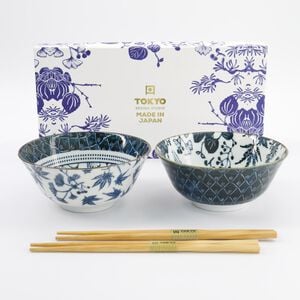 Flora Japonica Tayo Giftset 2pcs w/chopst. 15.2x6.7cm Crane