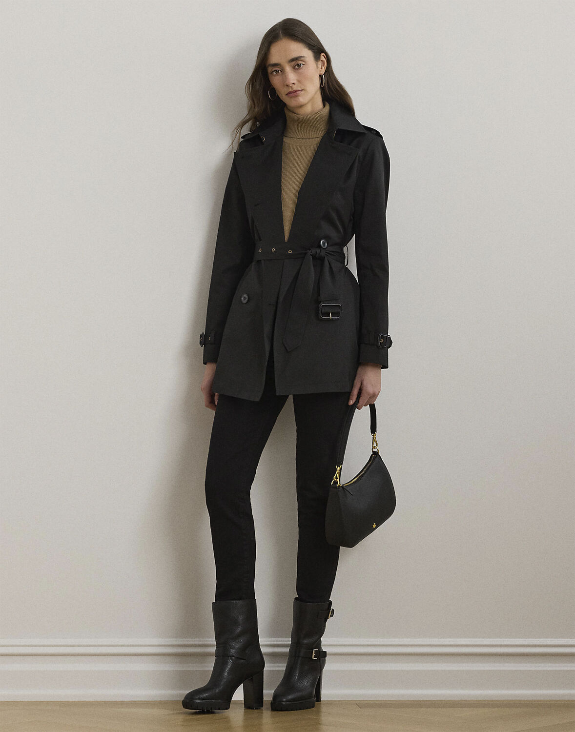 Double-Breasted Cotton-Blend Trench Coat