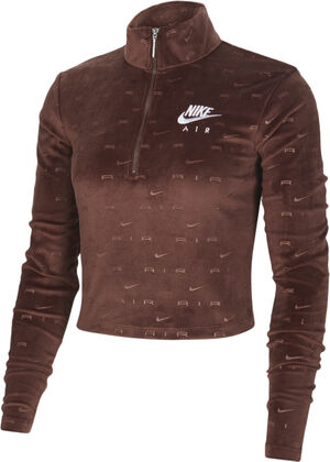 air velour 1/4-zip long-sleeve top