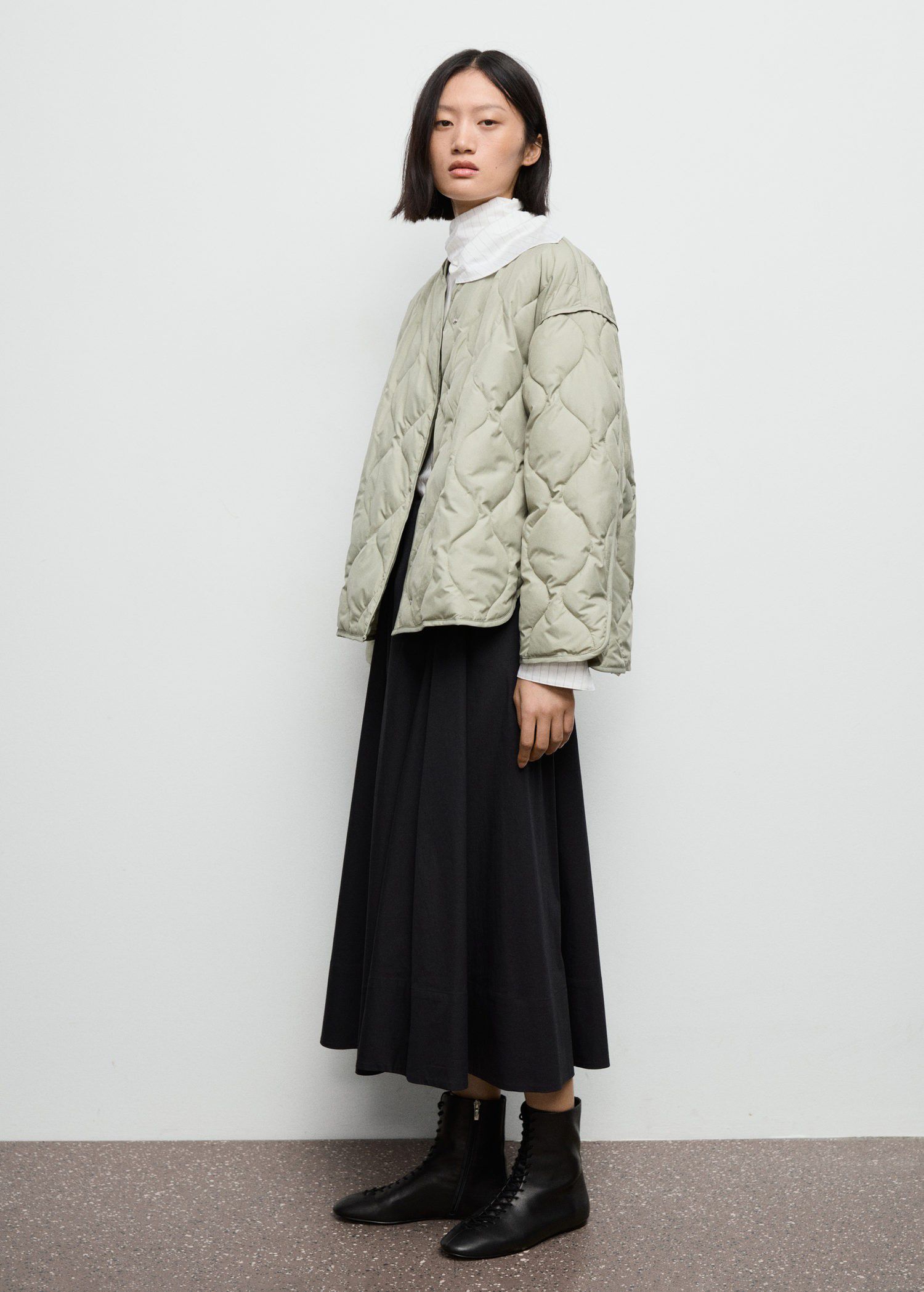 Oversize quilted down anorak