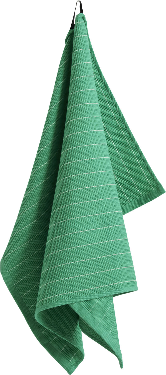 Canteen Tea Towel-Emerald pinstribe