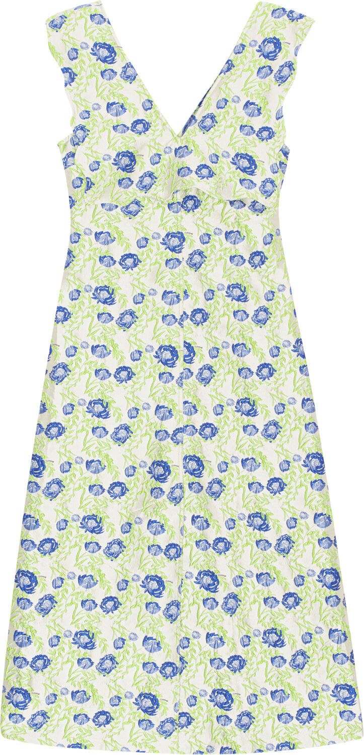 3D Jacquard Rhythm Collar Long Kjole