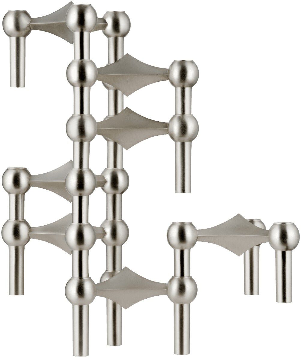 Nagel candle holder - brushed chrome