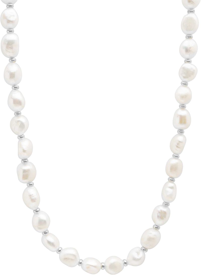 Men'S Baroque Pearl Necklace With Silver