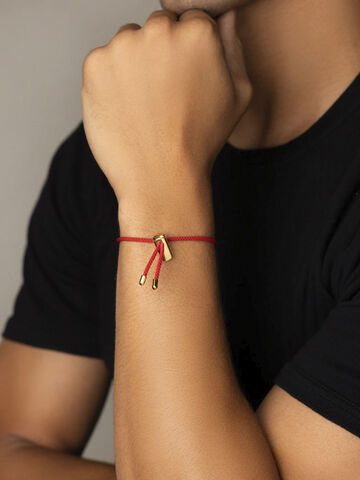 Men's Red String Bracelet with Adjustable Lock