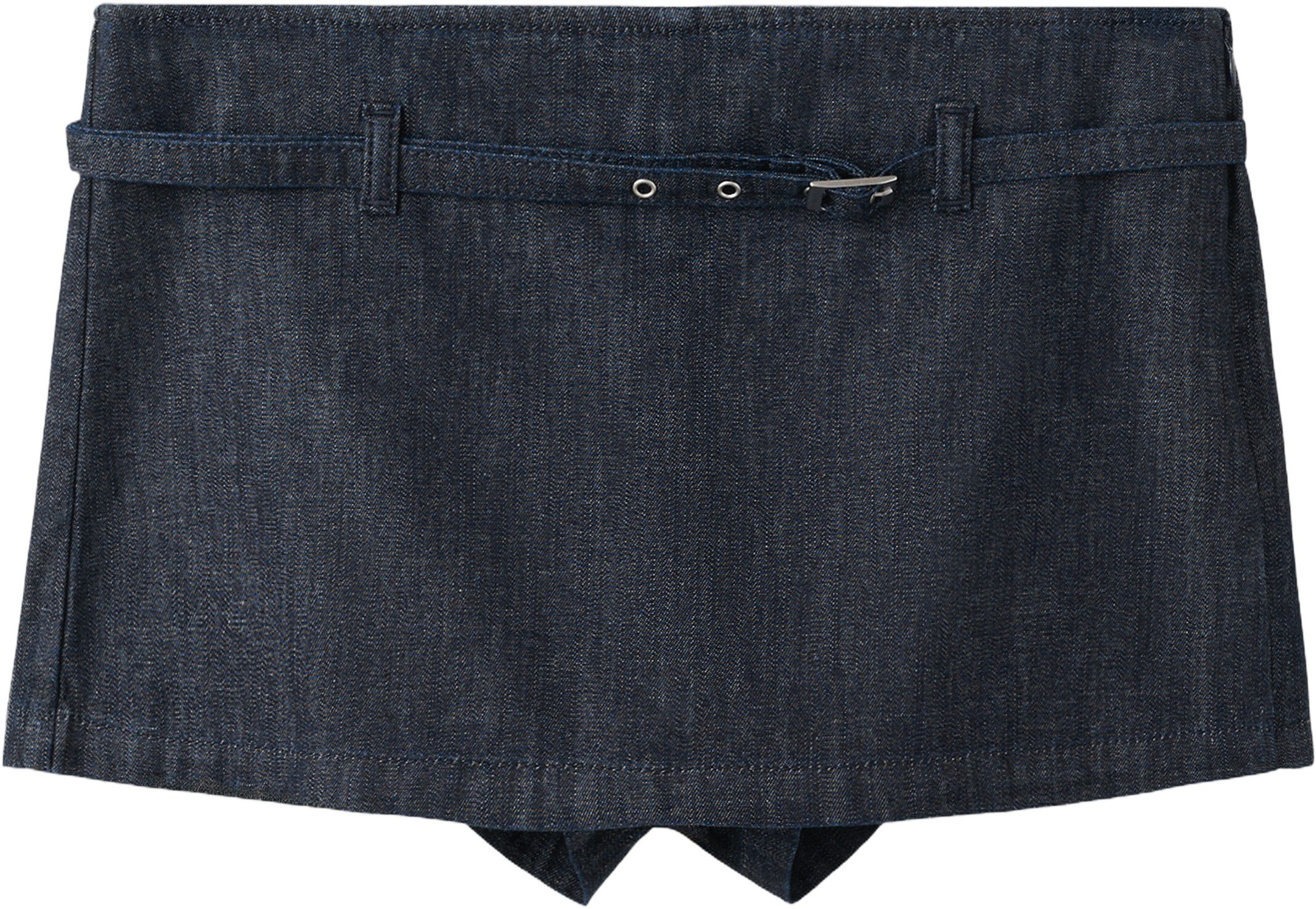 Denim culottes with belt