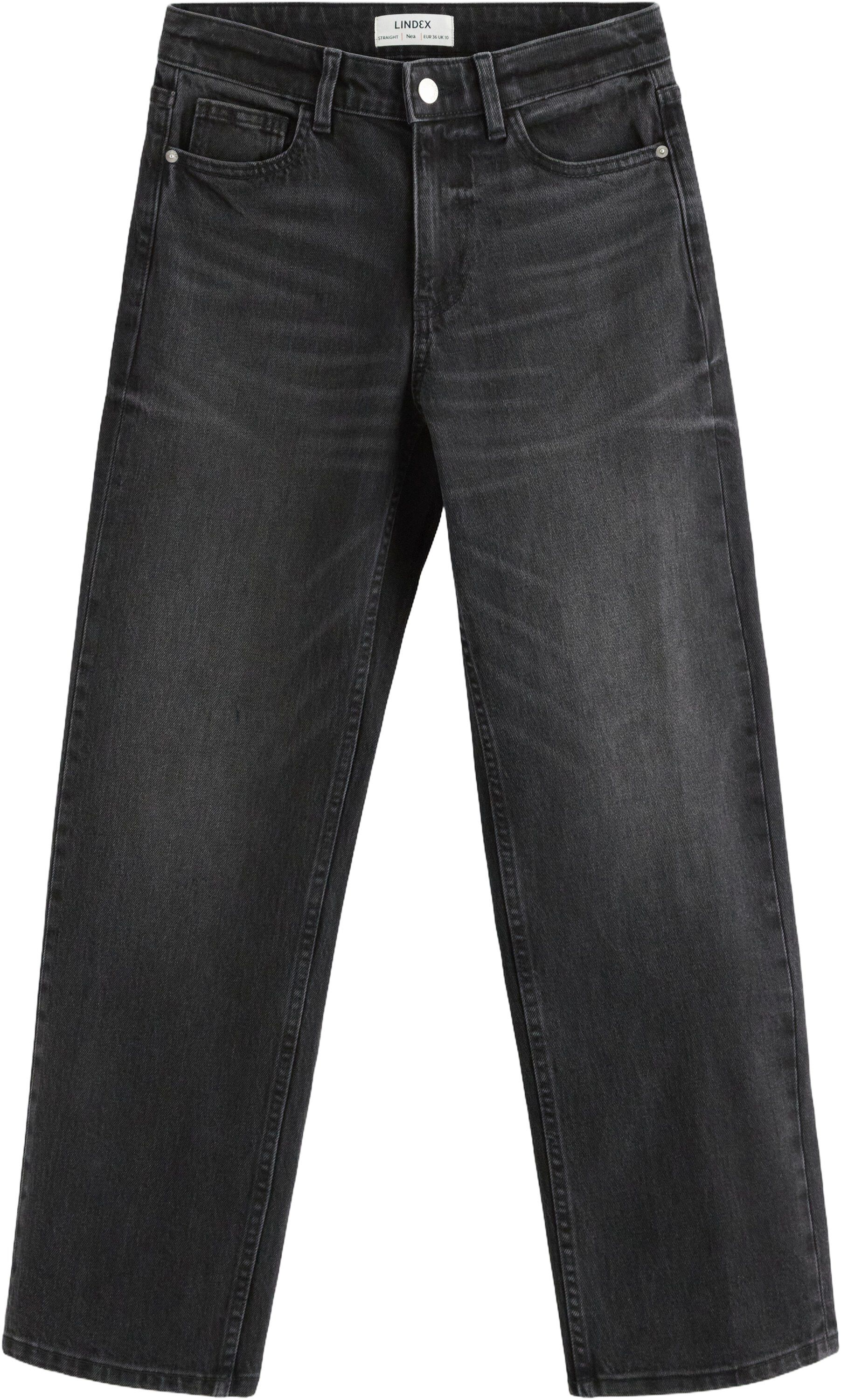 Jeans med medelh&ouml;g midja i bomullsd